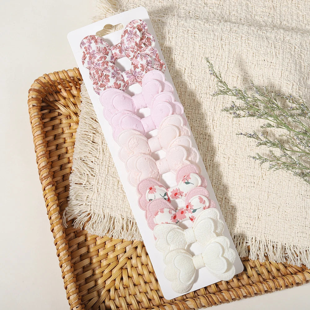10PCS/Set New Fabric BB Hair Clip  Girls' Teenagers' Children's Side Bangs Clip Girls' Party Daily Decoration Hair Accessories