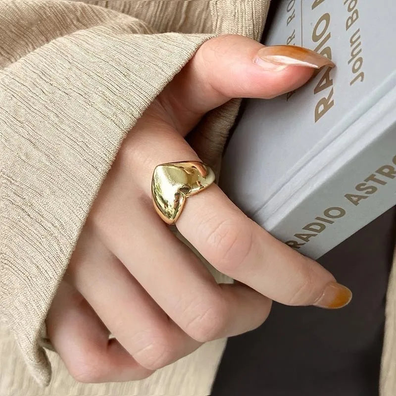 VENTFILLE 925 Sterling Silber Unregelmäßiger Ring | Geometrischer Minimalistischer Schmuck für Frauen
