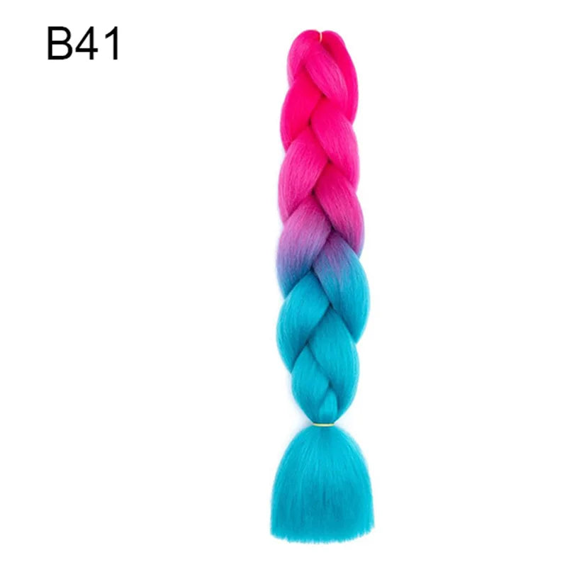 Synthetic Jumbo Braids Hair 24Inch Braiding Hair Extensions Ombre Fake Hair For Crochet detail view
