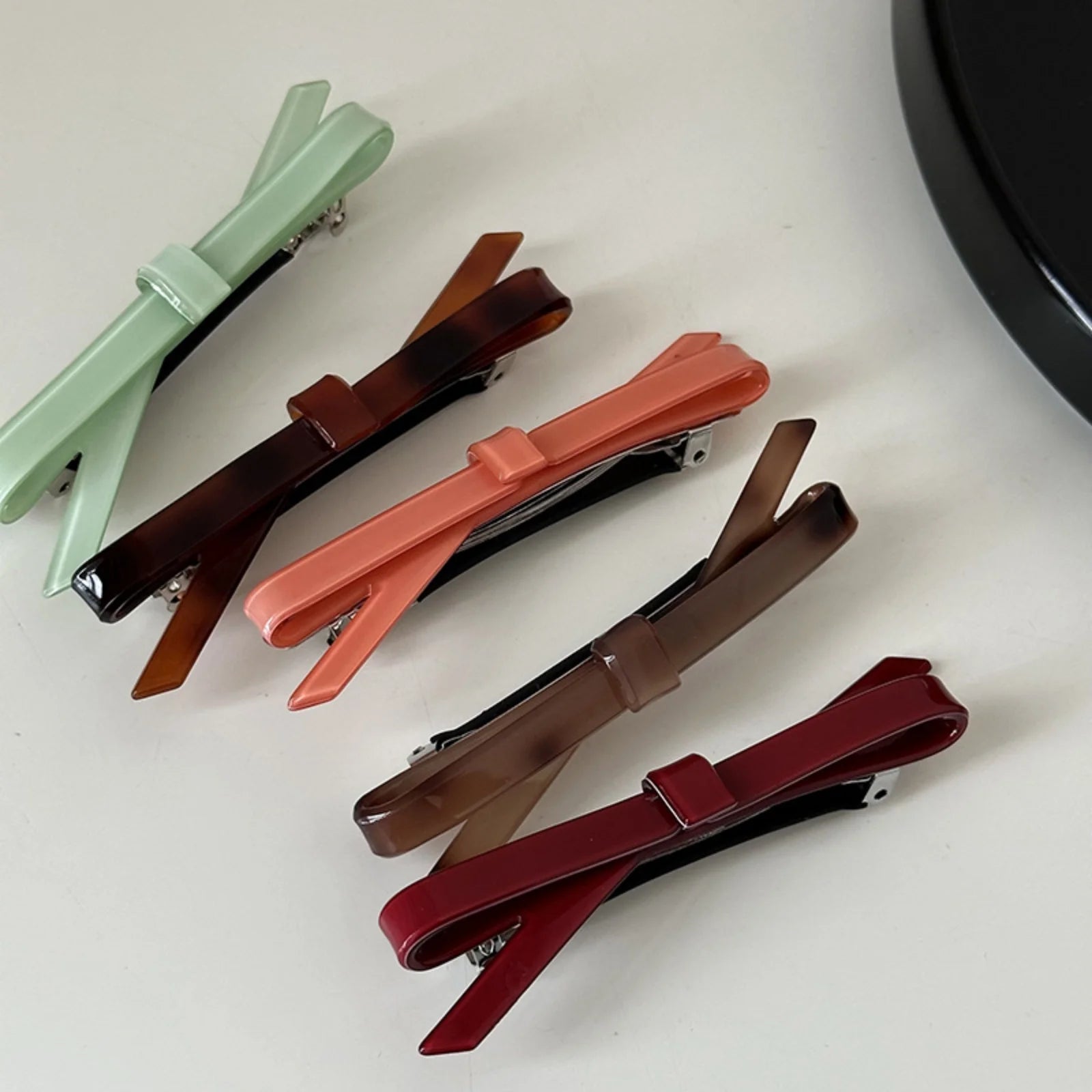 Korean Hairpin Headdress Clip Side Girl's Word Clip Female Online Influencer Bow Back Head Bangs Top Clip Headdress Hair Pins