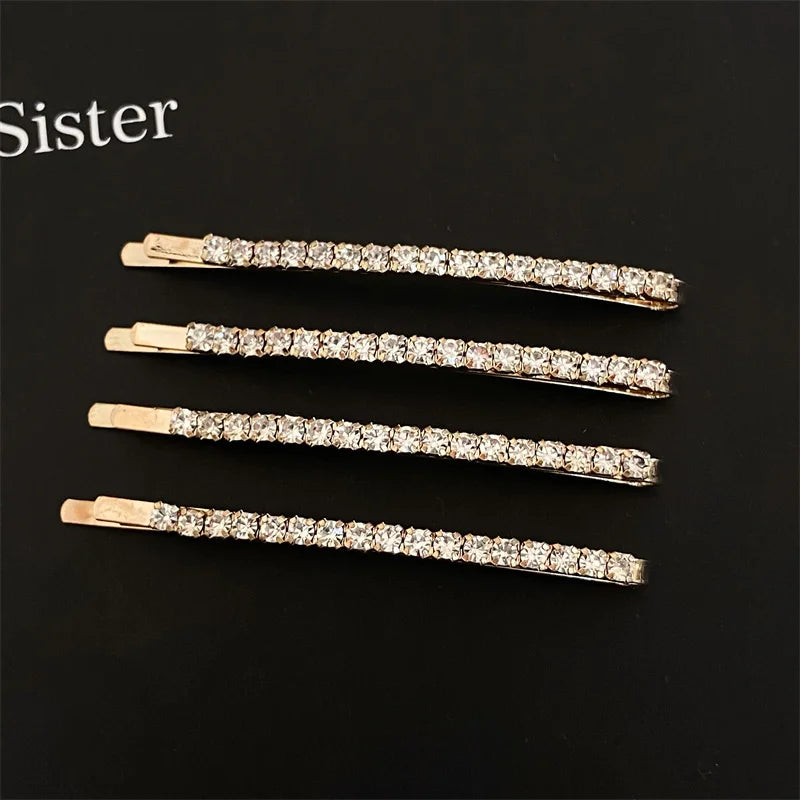 Bling Crystal Hair Clips Set Rhinestone Flowers Barrettes Side Pin Sweet Elegant Bo additional angle