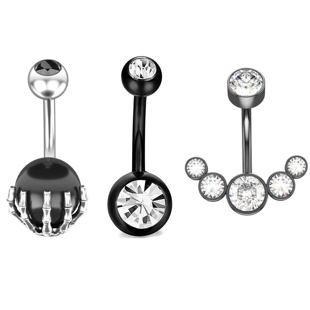 Belly Button Piercings Set Dangled Curved Navel Piercing Ombligo Pack Belly Rings Jew lifestyle view