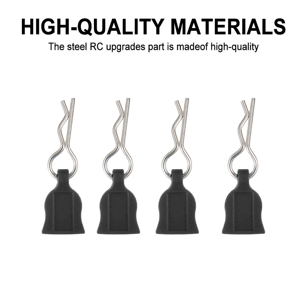 4/12pcs Metal R-type Car Shell Body Fixed Clips Pin with Tab for Axial SCX10 TRX-4 MJX H detail view
