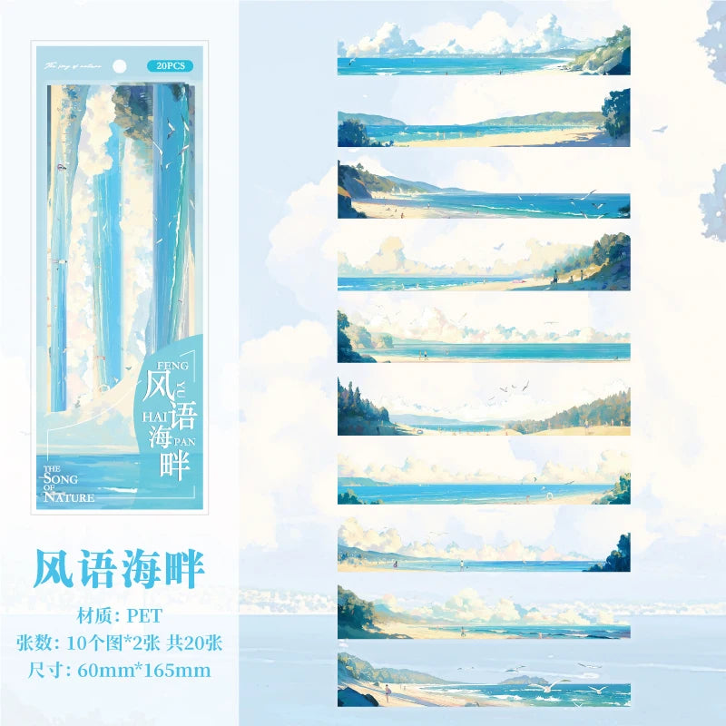 Natural Scenery Sticker Pack | 20 Landscape Stickers for Junk Journal and Scrapbookin lifestyle view