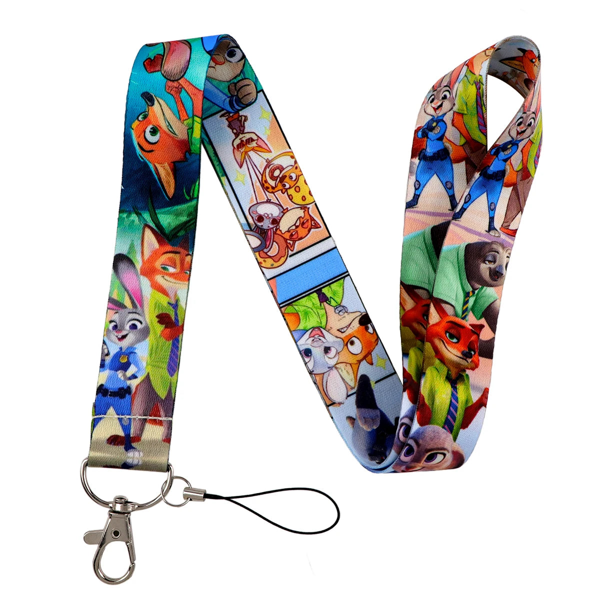 Cartoon Animal Keychain Lanyard | Anti-Lost Rope Strap for Keys close-up view
