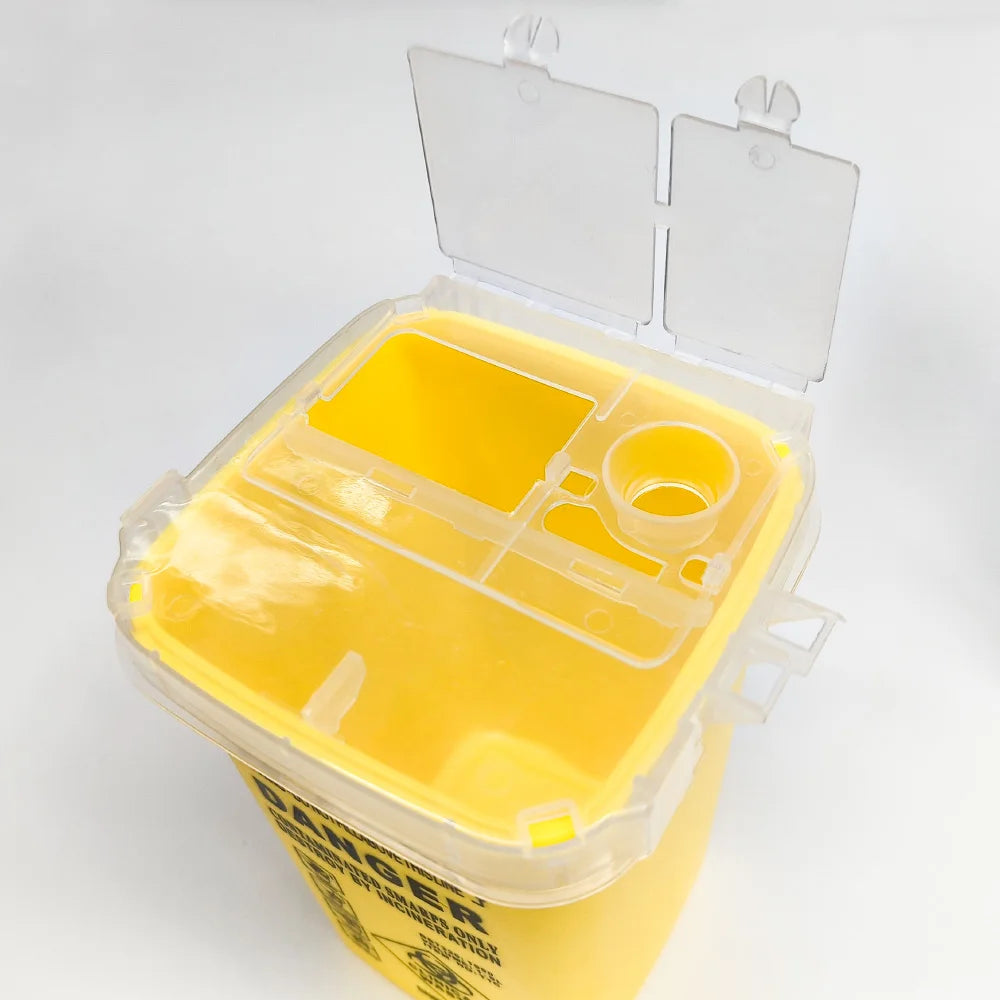 1L Tattoo Sharps Container Plastic Puncture-Proof Needle Disposal Box lifestyle view