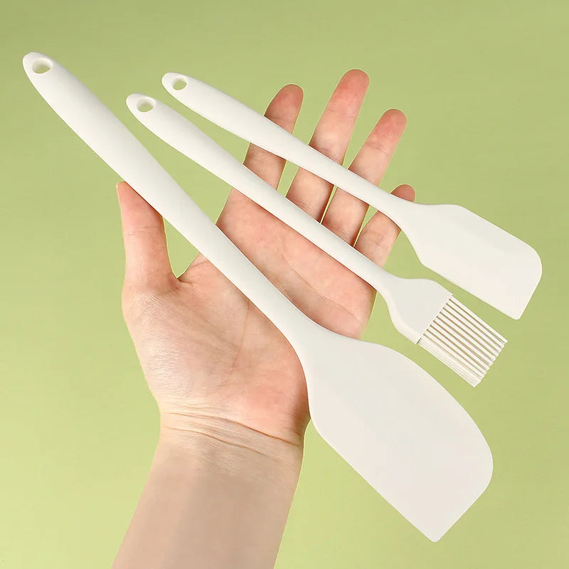3-Piece Silicone Baking Spatula Set | All-in-One Kitchen Baking Tools close-up view