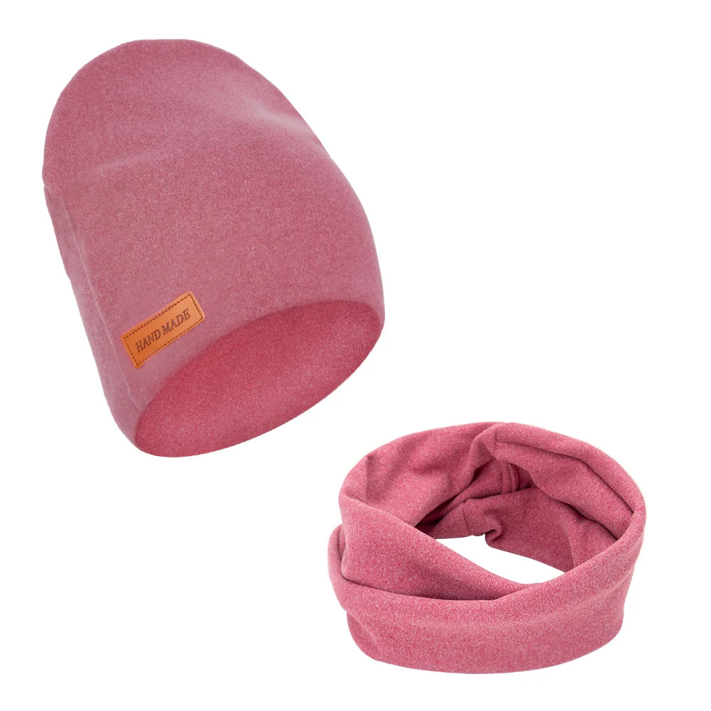 Baby Girls Turban Hat Set | 2-Piece Knit Beanie and Scarf for Infants close-up view