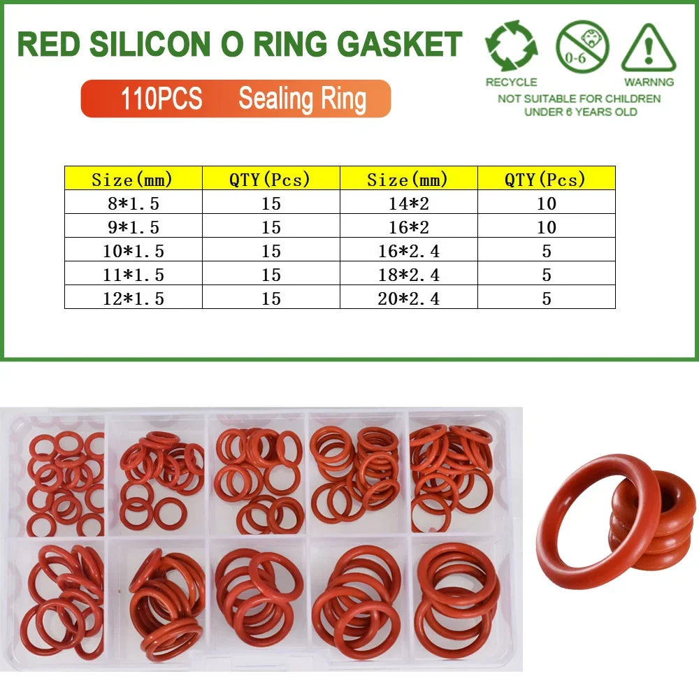 Red Silicone O-Ring Sealing Gasket | Food Grade VMQ Rubber Washer for Cooker detail view
