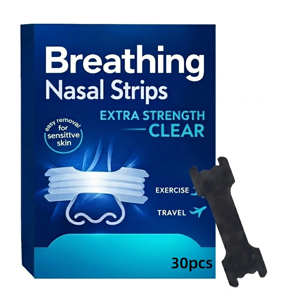 30 Pcs Upgraded Black Anti-Snore Strips | Breathable All-Night Comfort Nose Patches lifestyle view
