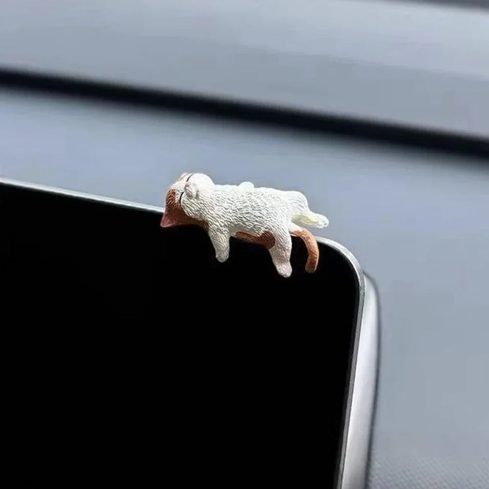 Funny Sleeping Cats Car Dashboard Ornament Adorable PVC Decoration For Car Interior Funny Dashboard Figurine Auto Accessories