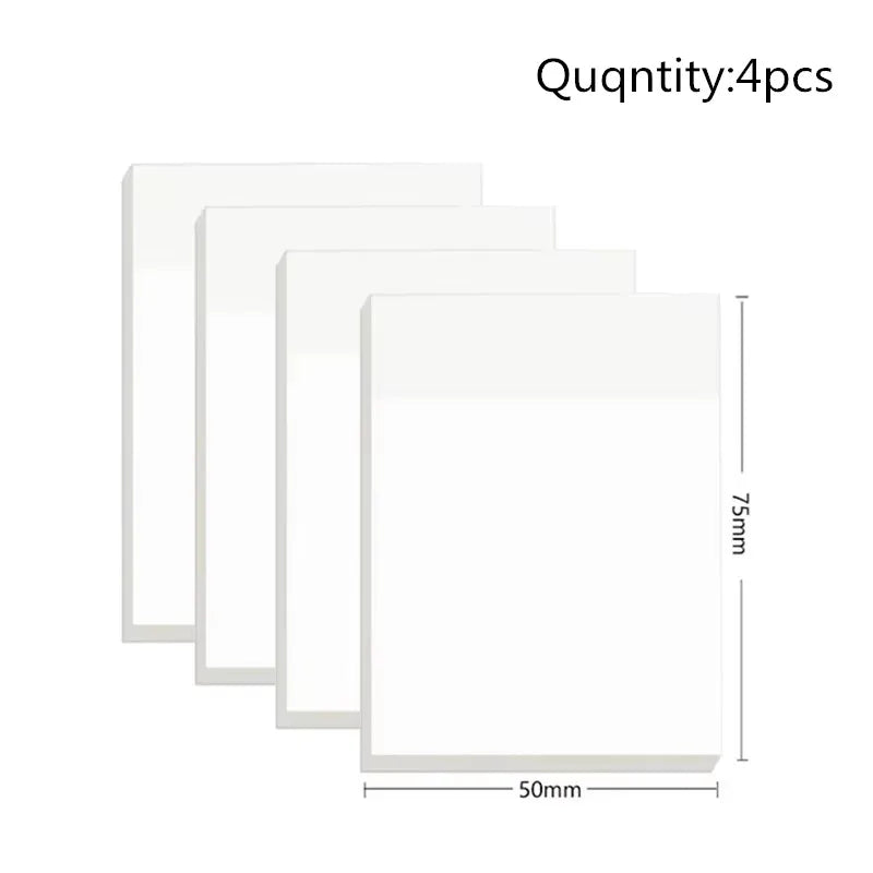 50 Sheets Transparent Sticky Note Pads Waterproof close-up view