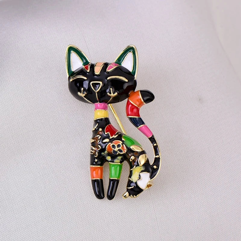 women fashion cat brooch pin jewelry