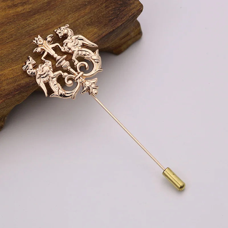 HUISHI Vintage Brooch Men Women Jewelry Accessories Gold Slivery Vintage Shape Suit Brooch Pin For Wedding Fashion Jewelry Retro