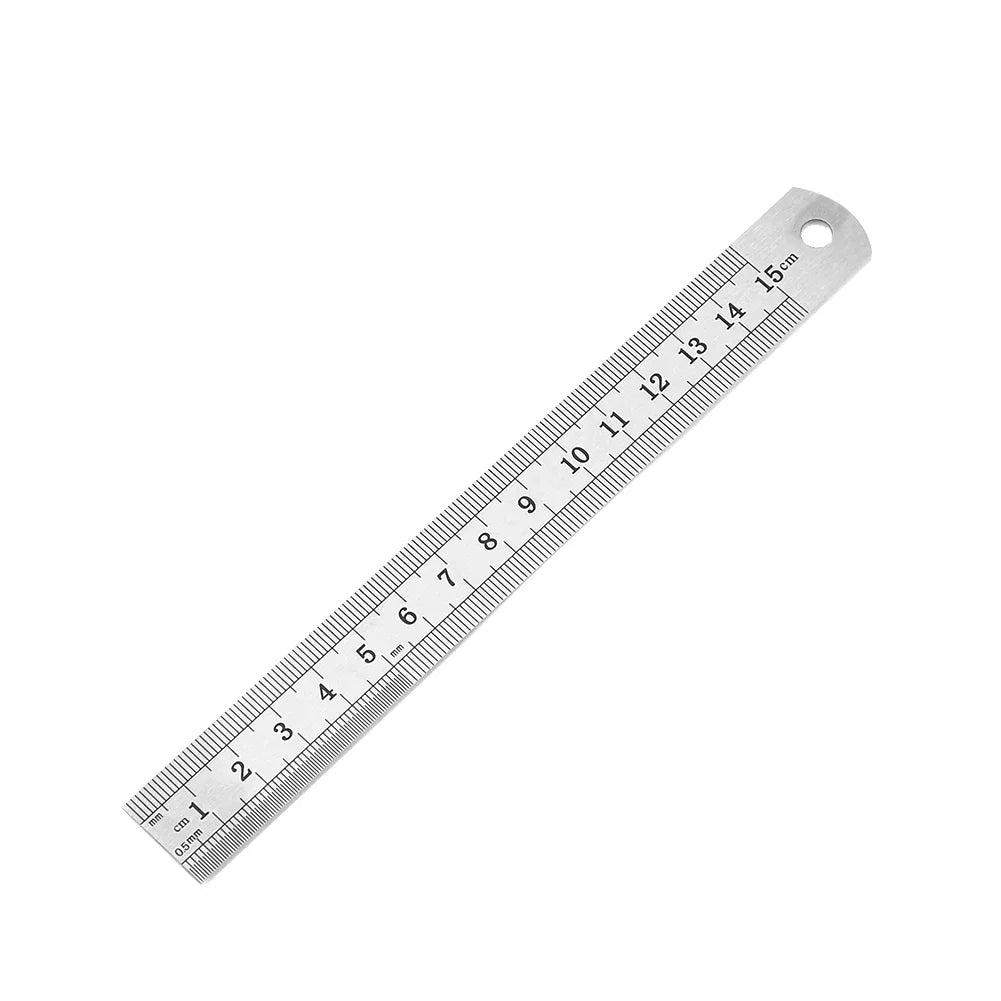 Metal Straight Ruler Stainless Steel Ruler Stationery Drafting Supplies Hand Tools Pr alternate view