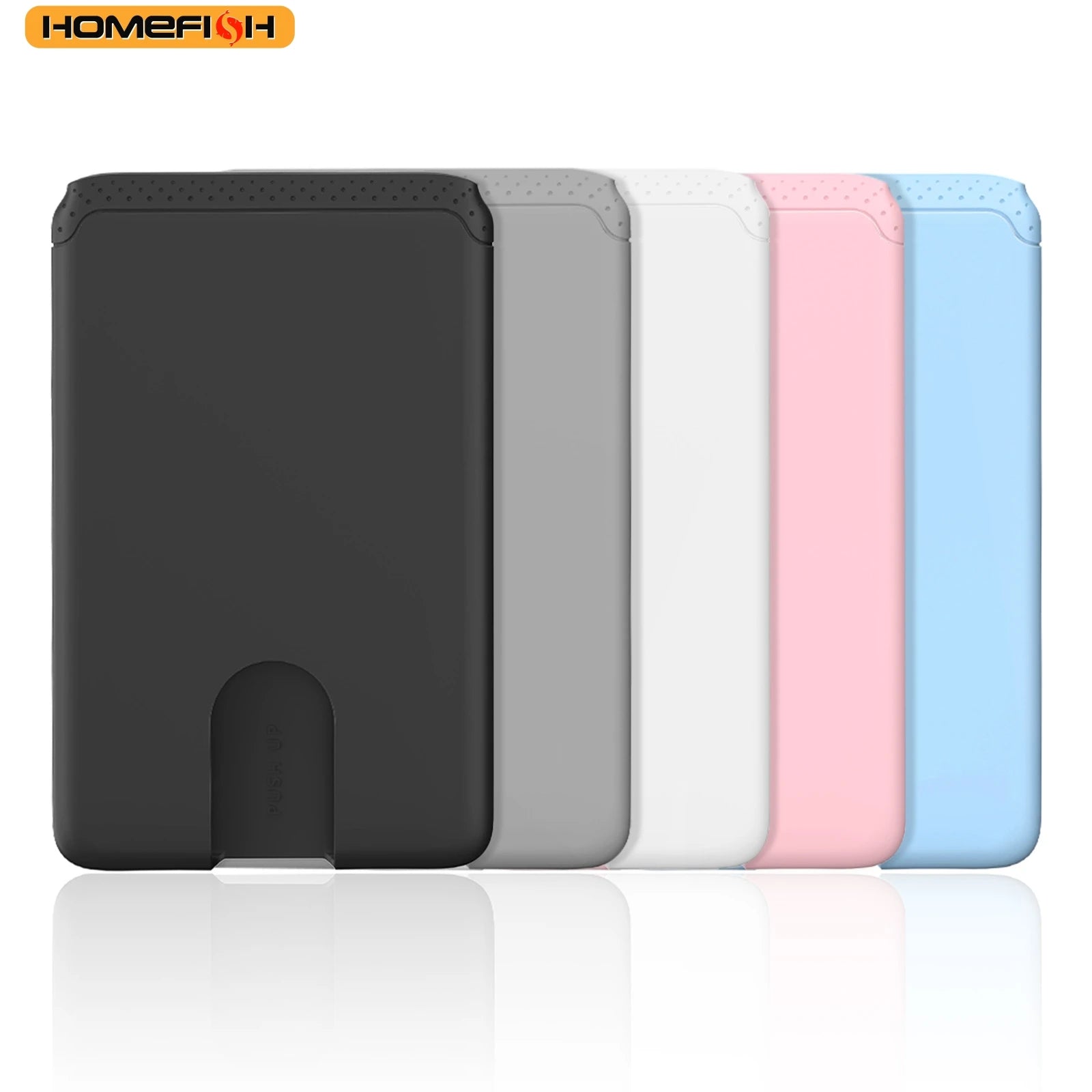 HOMEFISH Phone Holder Sticker Credit Card Holder Adhesive Soft Silicone Mobile Phon additional angle