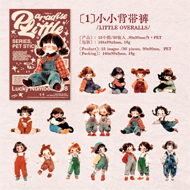 Journal GO 30pcs Cute Girl Stickers DIY Planner Scrapbooking Collage Junk Journal Dairy Notepad Phone Case Lovely Paradise Decal