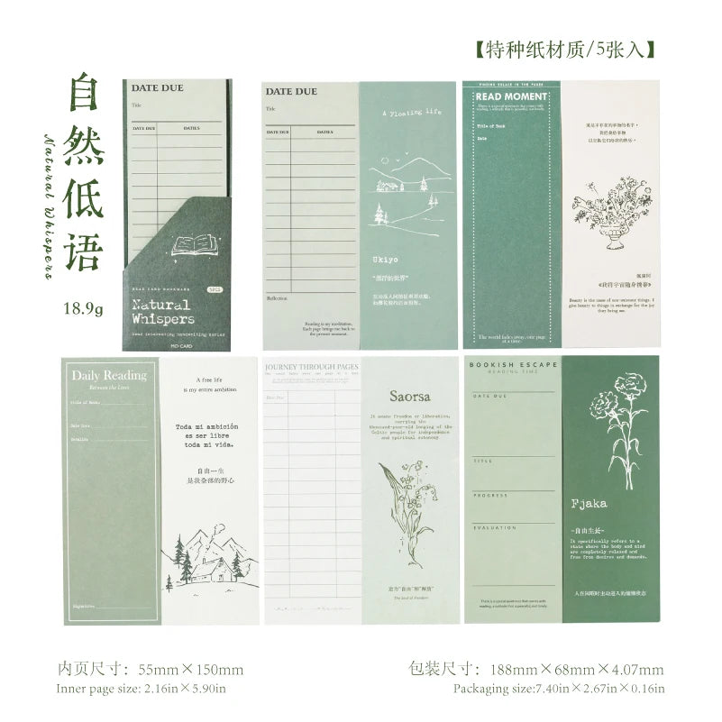 Journal GO 5pcs Ins Style Vintage Bookmark Creative Notes Book Mark for Students Sc additional angle