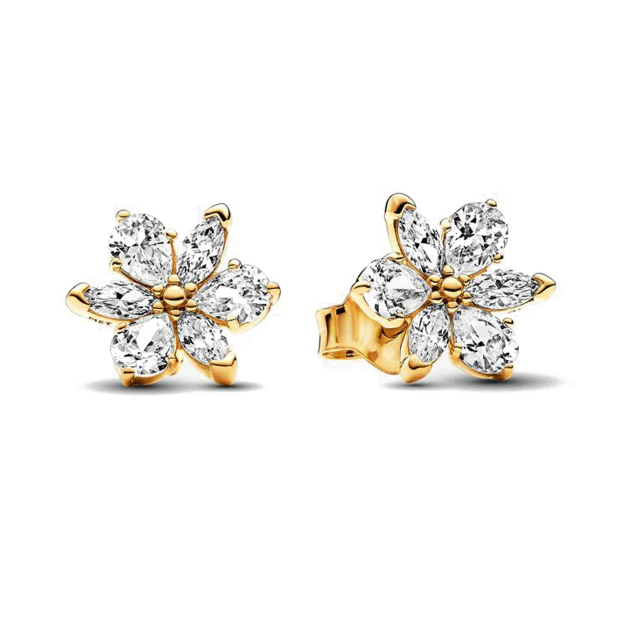 Hot Sell 925 Silver Hoop Unlimited Love Shell Flowers Gold Round Heart Pendant Earrin lifestyle view