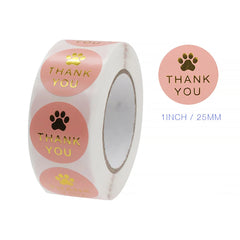 Gold Foil Paw Thank You Stickers | 1 Inch Business Supplies