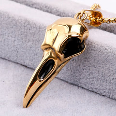 Viking Crow Skull Pendant Necklace | Stainless Steel Punk Jewelry for Men and Women alternate view