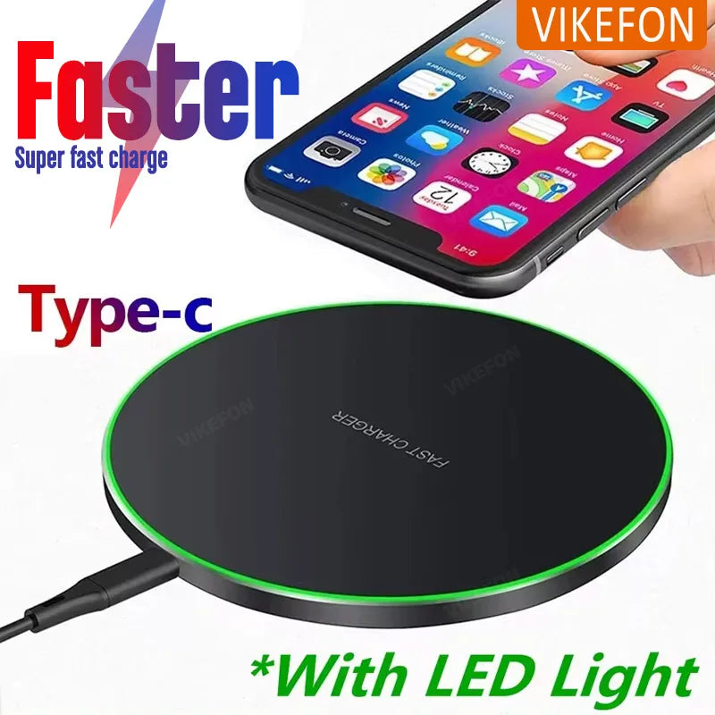 Wireless Charger Mobile Phone Chargers Pad Stand For iPhone 16 15 14 13 12 11 Pro Max Samsung Xiaomi
