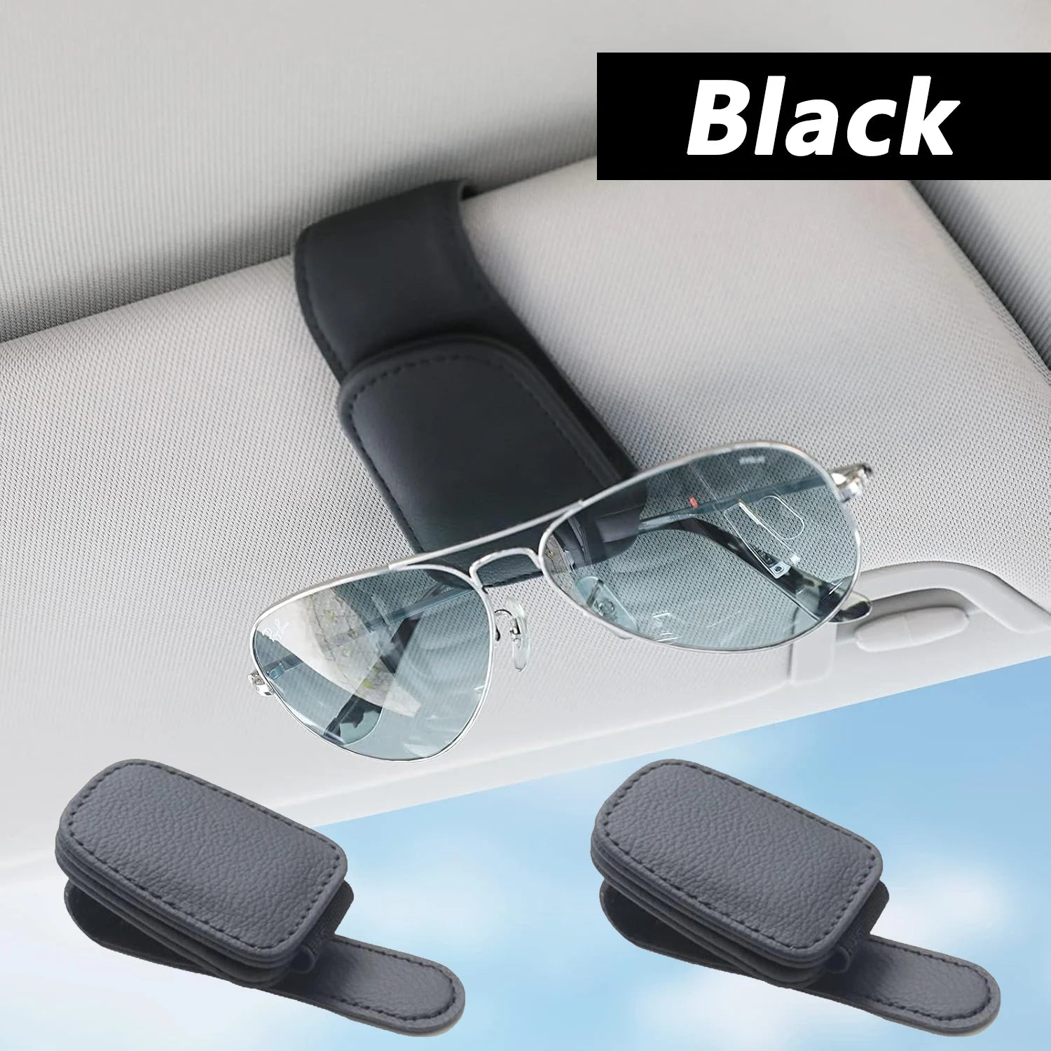 Sunglasses Holder Is Suitable for Car Sun shades Magnetic Leather Sunglasses Clip a additional angle