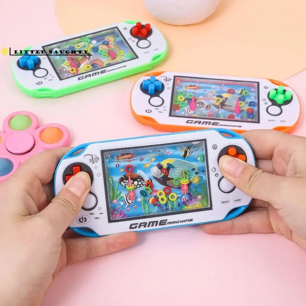 Retro Water Ring Game Machine Child Handheld Game Machine Water Circle Ring Toss Squeeze Toy Parent-