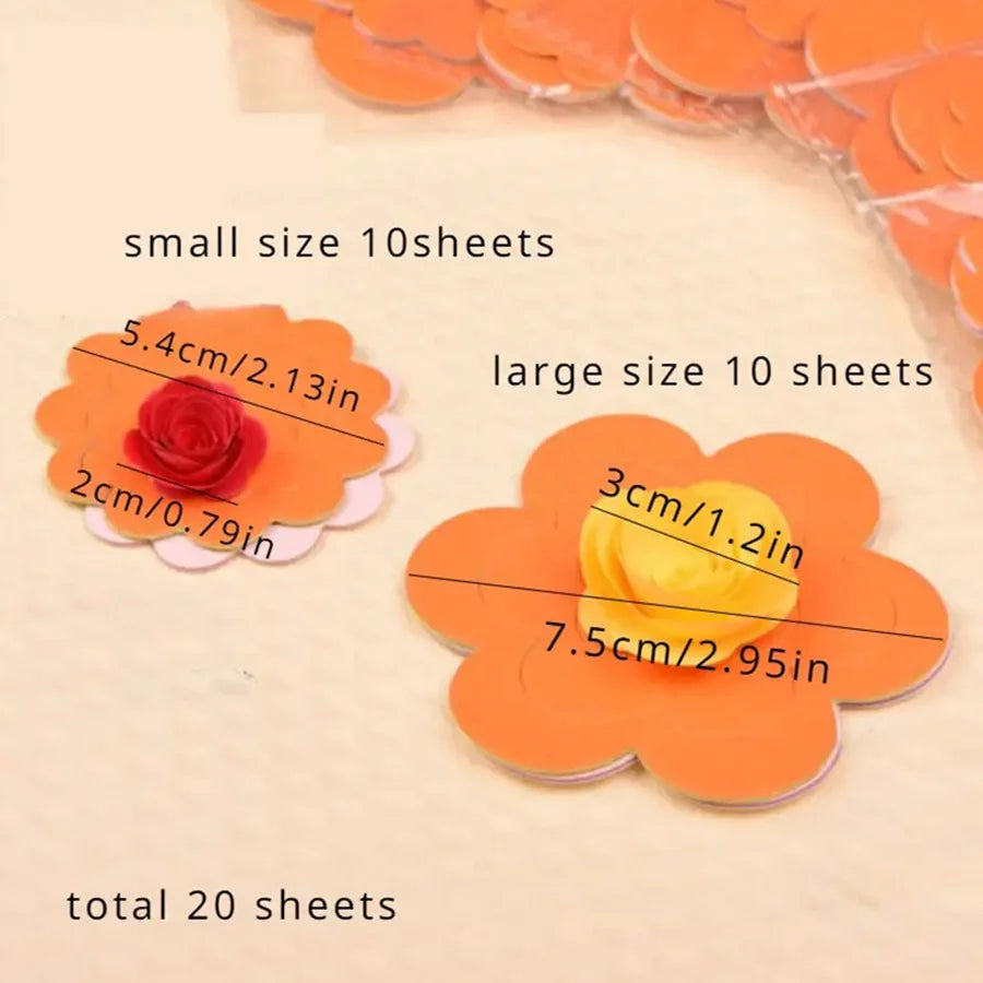 20/40pcs Roll Rose Flower Quilling Paper Strips Craft Make Paper Fake Flowers Kit for DIY Handmade Scrapbooking Quilling Sets