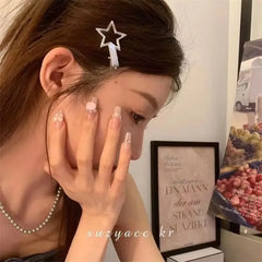 24Pcs/Set Y2K Silver Metal Hair Clips Star Hair Accessories for Women And Girls Multi alternate view