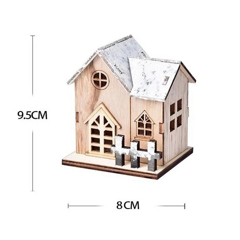 Christmas LED Light Wooden House Luminous Cabin Merry Christmas additional angle