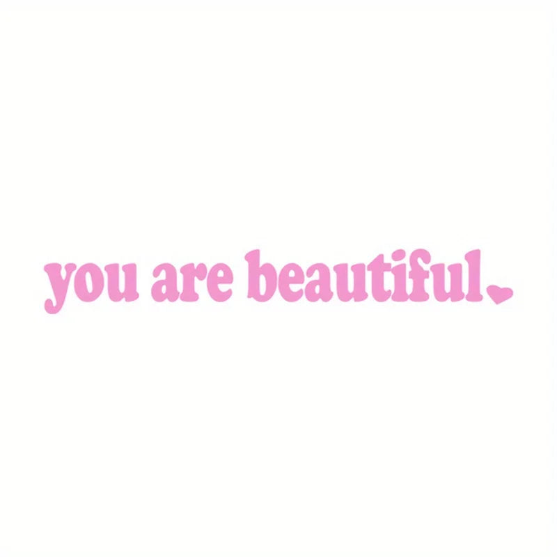 Self-Care Motivational Rearview Mirror Decal | Cute Car Vinyl Sticker detail view