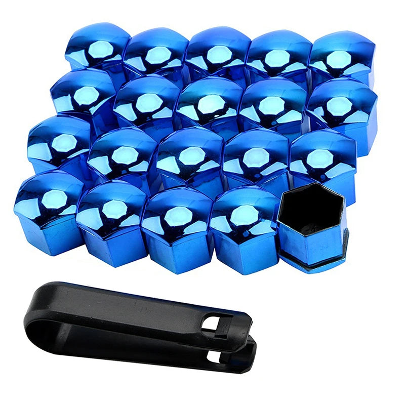 17mm/19mm/21mm 20Pcs Car Wheel Nut Caps Protection Covers Caps Auto Hub Screw Cover Bl close-up view