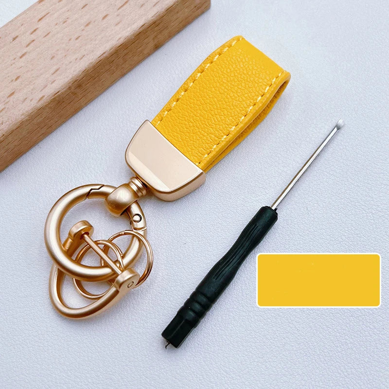Luxury Suede Leather Flip Fur Keychain | Car Key Accessory alternate view
