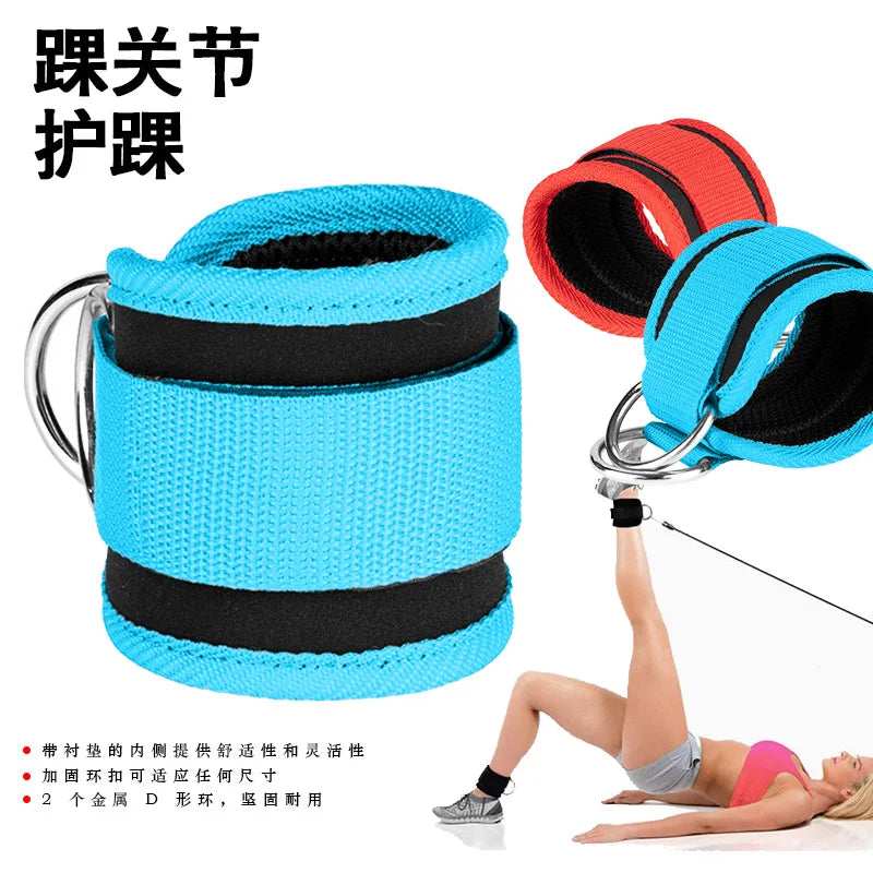 Gym Ankle Straps | Adjustable Double D-Ring Cuffs for Leg Training and Cable Machines alternate view