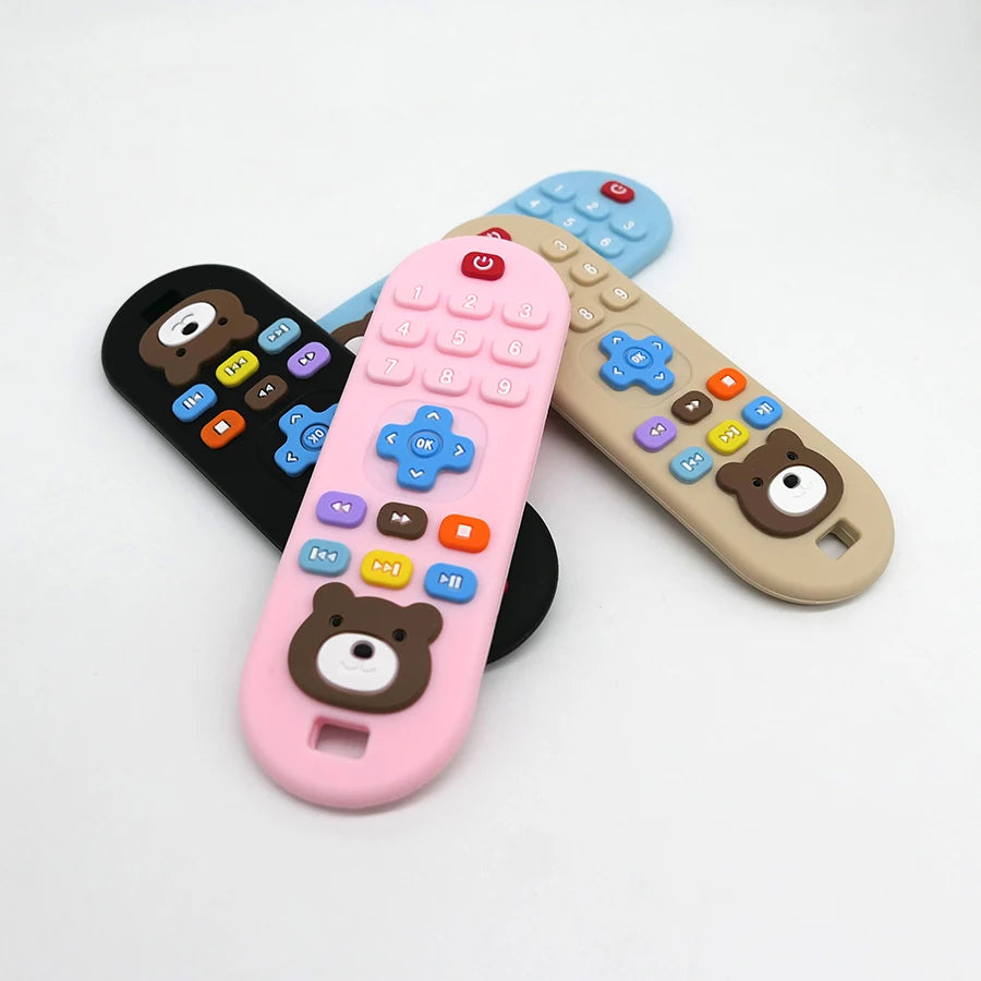 1/4pcs Children's teething remote control silicone material baby teething toys simula alternate view