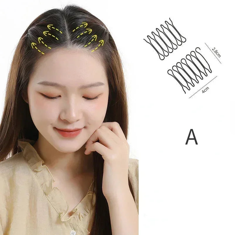 Invisible Broken Hair Hairpin Women Tiara Style Tools Roll Curve Needle Bangs Fixed Insert Comb Professional Styling Accessories