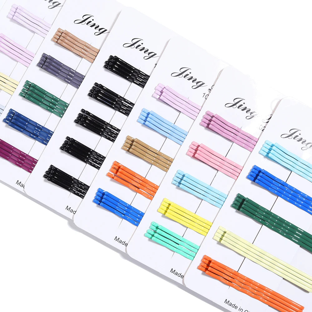 20pcs/lot Colorful Hairpins Metal U-Shaped Hair Clips 6cm Wave Bobby Pins Hairgrip For DIY Women Hai