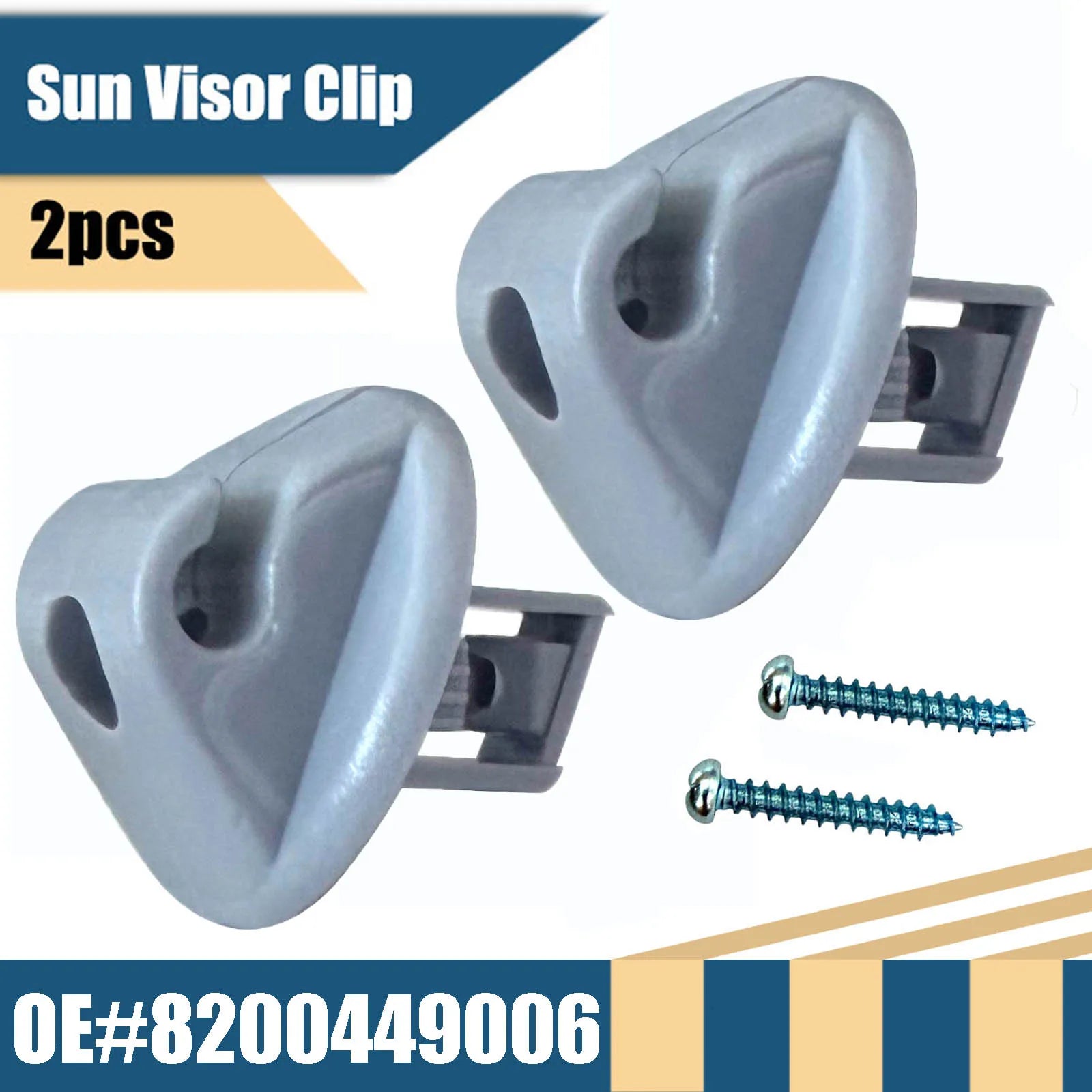 2x Sun Visor Bracket Holder Clips For Renault Mascott Master Trafic Opel Vauxhall Movano Vivaro Nissan Kubistar 8200449006