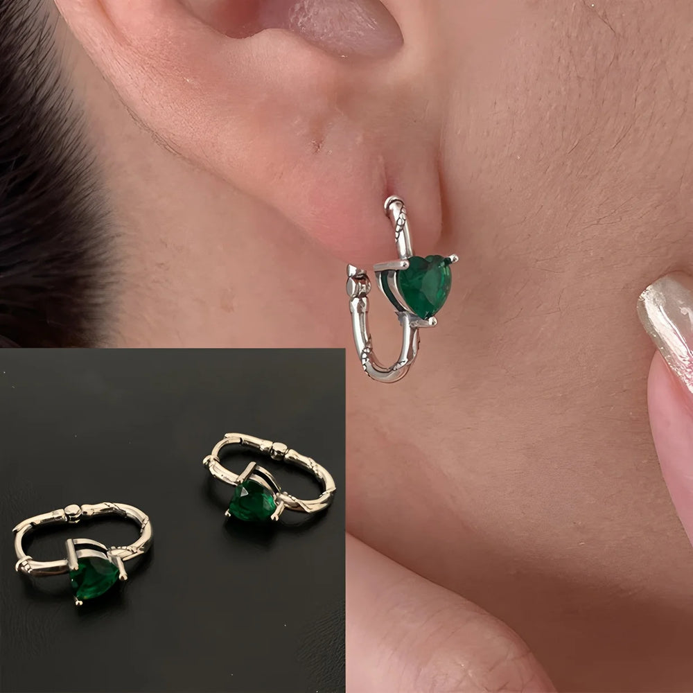 PANJBJ925 Sterling Silver Frosting Hoop Earrings For Women Texture Geometry Design additional angle