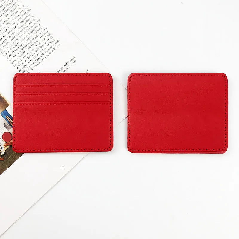 Ultra Thin Mini Card Holder Wallet | Simple Business Credit Card Case for Men and Wome close-up view