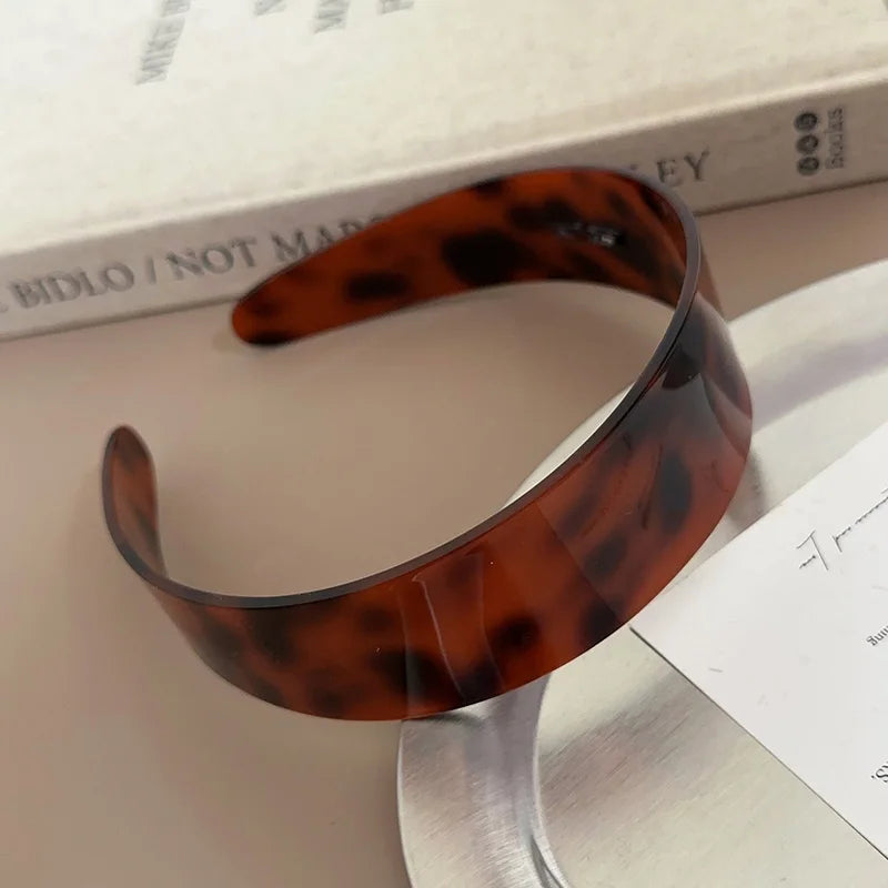Fashion Acetate Headband BLOND HAVANA Color Matching Hair Band Wide Headband Women Girls detail view