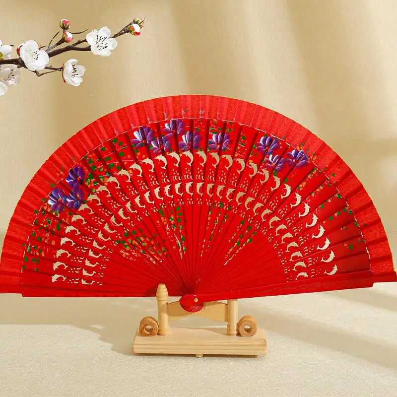 Folding Fan for Dancing and Decoration | Spanish Hand Crafted Wood Fan alternate view