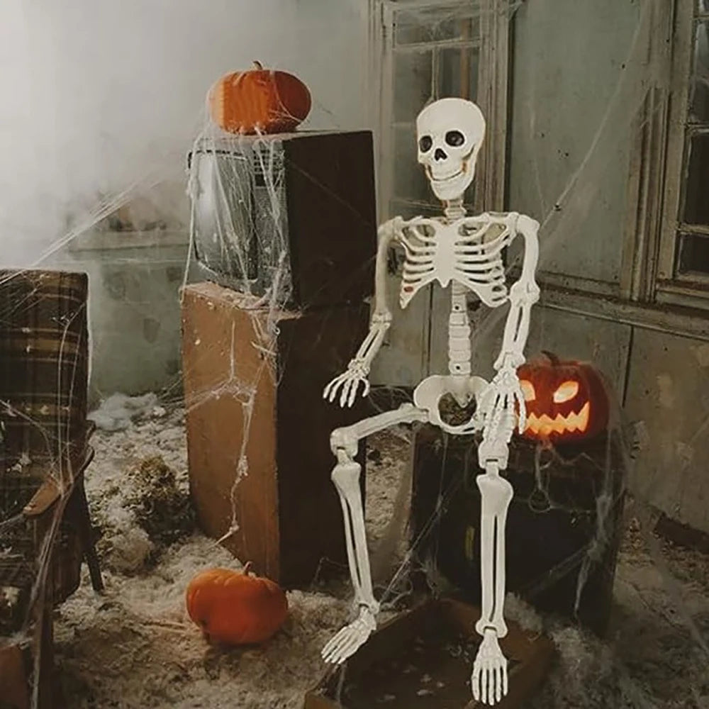 Halloween Decorations Skeleton,Posable Human Shape Skeleton,Halloween Fake Bone Horro lifestyle view