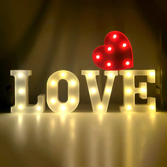 Creative Luminous Letter Night Light | Battery-Powered LED Decor for Parties detail view
