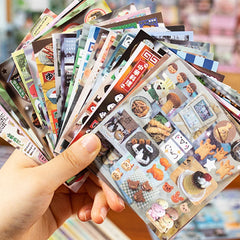 Mr Paper 30/60pcs Happiness Notebook Series Square Cut Film Sticker Book | Japan Korea close-up view