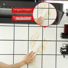 Plastic Electrostatic Wall Film | Waterproof, Oil-Proof Kitchen Tile Protector alternate view