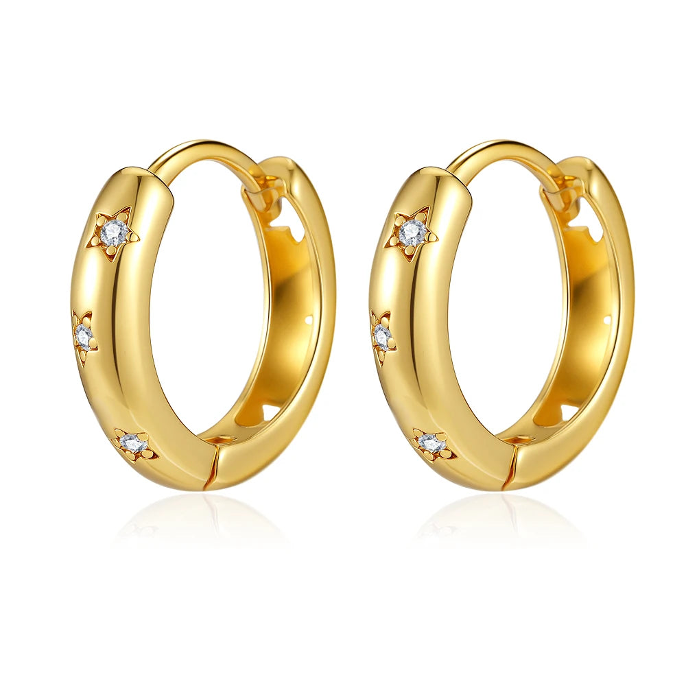 2026 New 925 Sterling Silver Cross Drop Earrings Gold Plated Fashion Jewelry for Wome alternate view