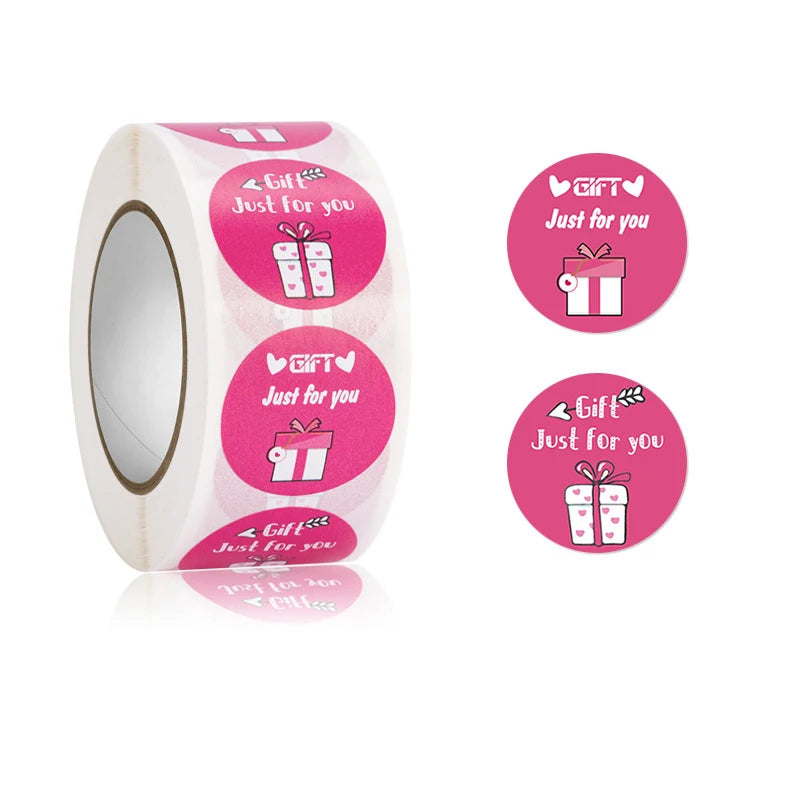 1 Inch Pink Thank You Sticker Labels | Small Business Package Seals alternate view