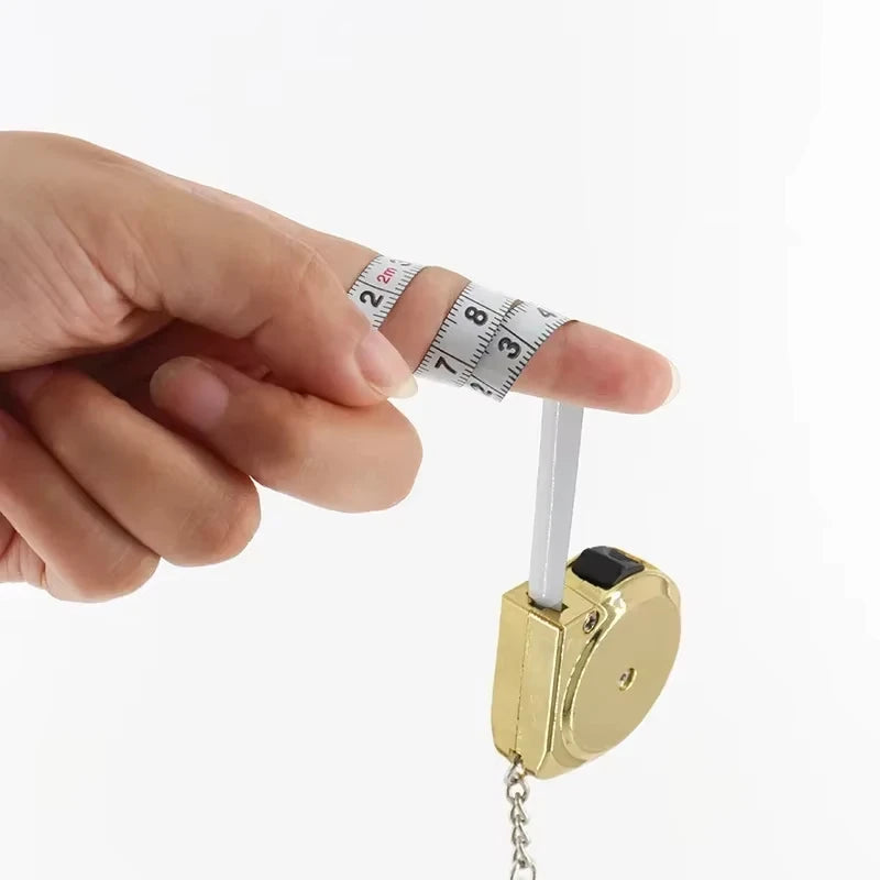 Portable Mini Tape Measure Retractable 2m | Keychain Sewing & Crafting Tool detail view